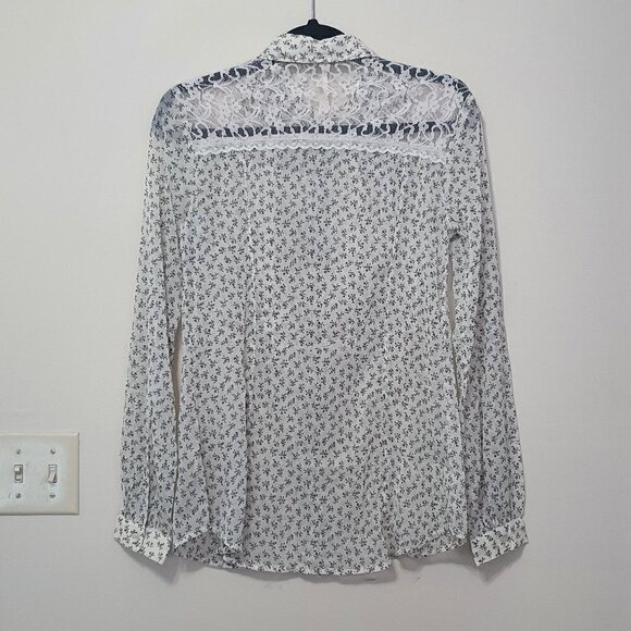 Free People Detailed Sheer Button Down Shirt - Picture 9 of 10